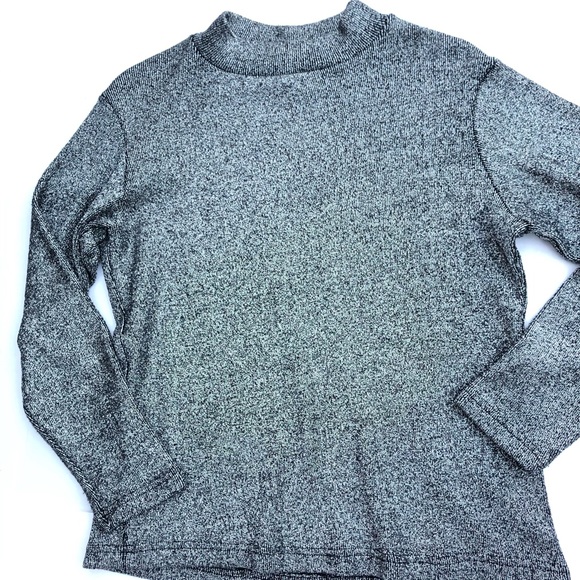 VINCE CAMUTO SILVER METALLIC MOCK NECK TOP - Picture 7 of 8